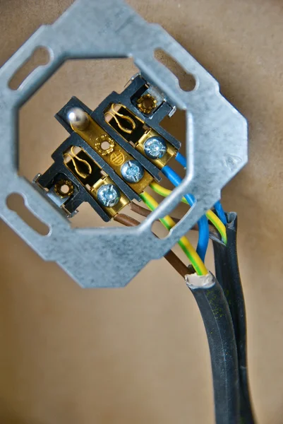 Wall socket installation — Stock Photo, Image