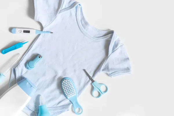 Concept Garde Enfants Enfants Outils Simples Pour Bébé Thermomètre Aspirateur — Photo