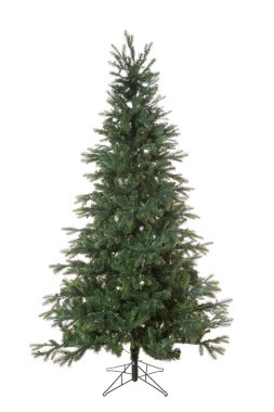 Yapay yeşil Noel ağacı beyaz arka planda izole edilmiş