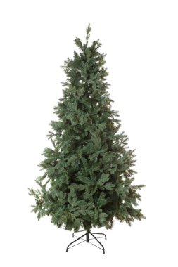 Yapay yeşil Noel ağacı beyaz arka planda izole edilmiş