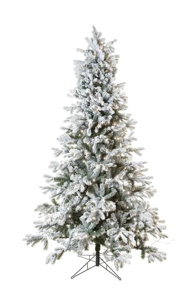 白色背景下孤立的人造圣诞雪树 — 图库照片
