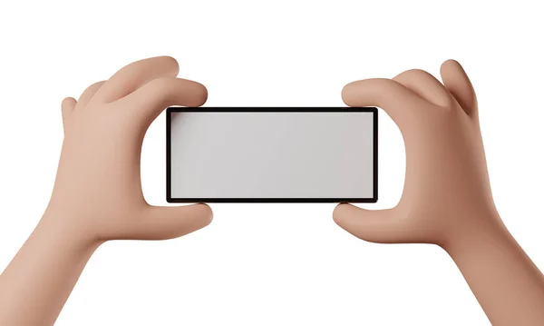 Мобільний Телефон Руці Білим Тлом Рендерингу — стокове фото