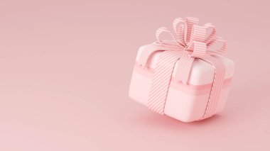 Şirin pembe hediye kutusu. 3B Hazırlama