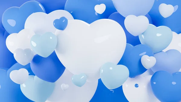 Blue Heart Balloon Background Copy Space Father Day Concept Renndering — Stock Photo, Image