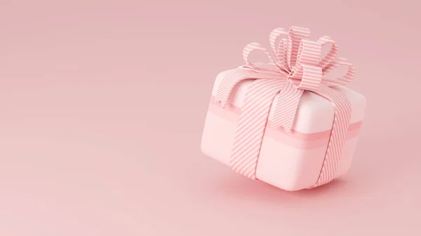 かわいい柔らかいピンクのギフトボックス 3Dレンダリング — ストック写真
