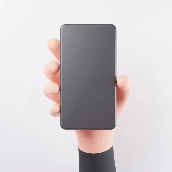 Handtag Vertikal Smartphone Hand Show Mobiltelefon Vertikalt Koncept Med Kopieringsutrymme — Stockfoto