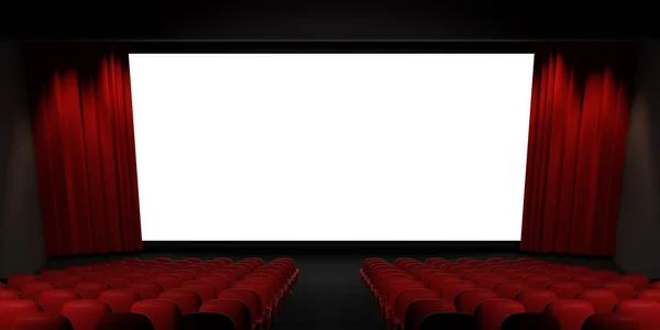 Kinoleinwand Rendering Kino Attrappe Rendering — Stockfoto