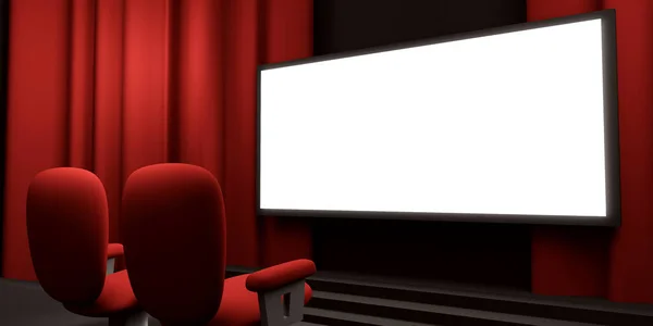 Ekran Kinowy Renderowanie Ekran Kinowy Renderowanie — Zdjęcie stockowe