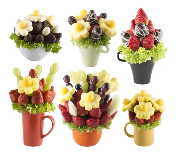 Fruits bouquets of flowers — Stock Photo, Image