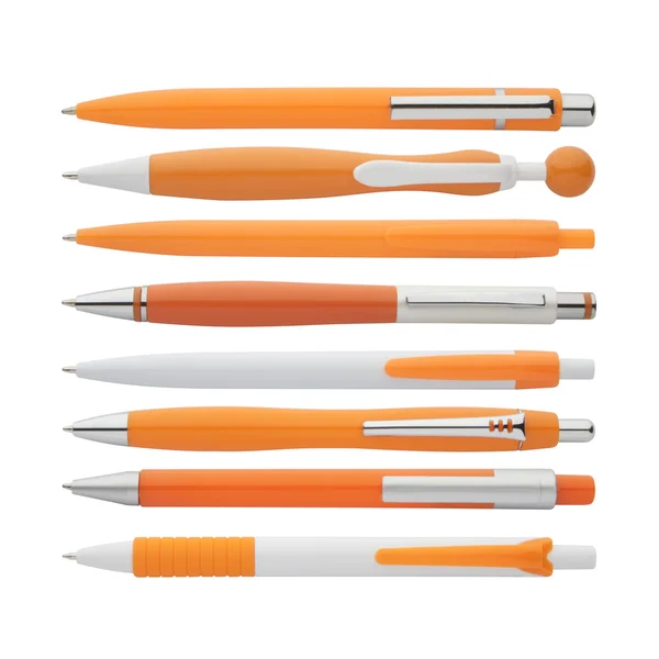 Coleção canetas laranja, com caminho PS Imagens Royalty-Free