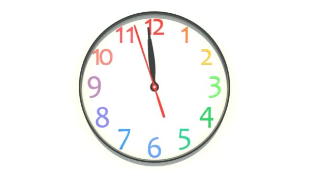 Reloj mostrando el mediodía — Vídeos de Stock