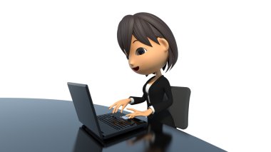 iş kadını PC ile çalışma