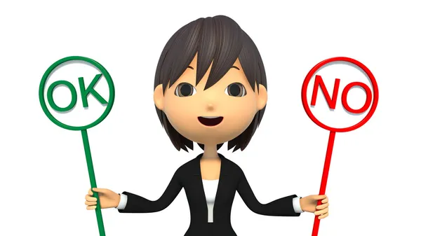 iş kadını seçin Tamam'ı veya no