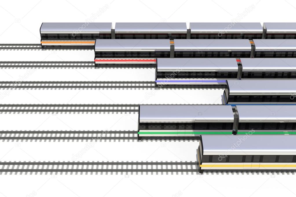 Trains of different colors