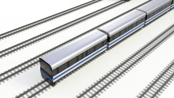 Vue grand angle d'un train qui va et vient 