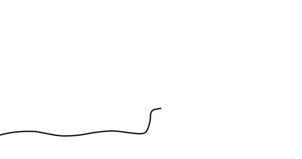 鹿の1つのラインデザインのシルエット 手描きのミニマルスタイル アニメイラスト 連続1ライン鹿のシルエット 手描きで描かれた線 クリスマスのコンセプト 4Kビデオ — ストック動画