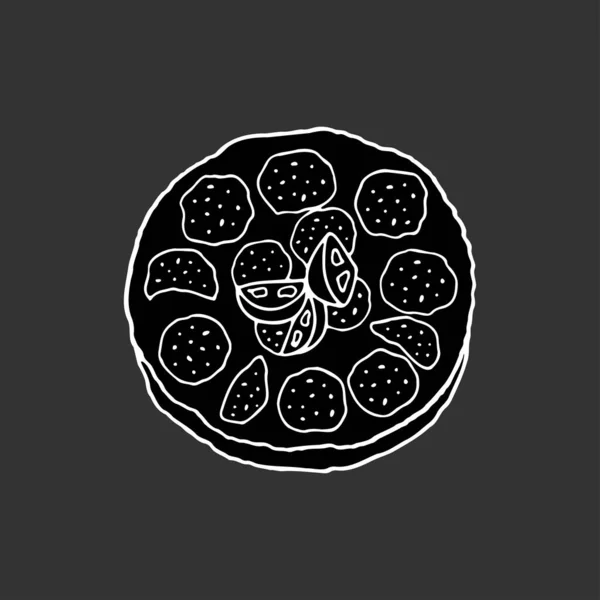 Tortilla Vectorielle Dessinée Main Plat Cuisine Espagnole Élément Esquisse Design — Image vectorielle