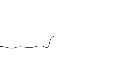 Animasyon çizimi. Sürekli bir at silueti çizgisi. El yapımı minimalist stil. Çizgi çizimi elle çizilmiş. Noel konsepti. 4K video