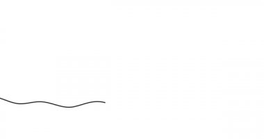 Animasyon çizimi. Sürekli bir sıra tavşanın silueti. El yapımı minimalist stil. Çizgi çizimi elle çizilmiş. Noel konsepti. 4K video