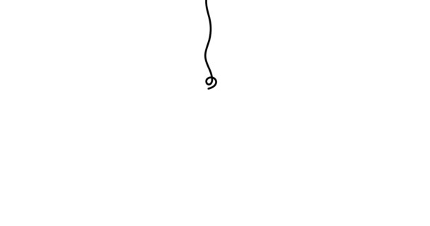 アニメイラスト 家の連続1行シルエット 手描きのミニマルスタイル 手描きの線画 クリスマスのコンセプト 4Kビデオ — ストック動画