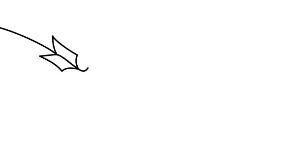 Animated Illustration Continuous One Line Heart Love Form Arrow Hand — Vídeo de Stock