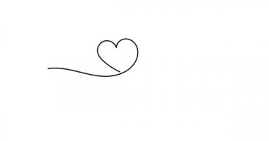 Animated illustration. Continuous One Line script cursive text you and me. Hand-drawn minimalist style. 4K video.