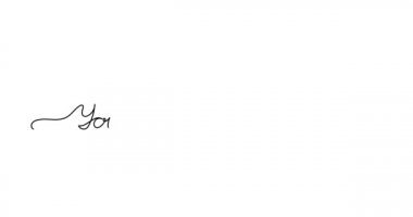 Animated illustration. Continuous One Line script cursive text You are the best. Hand-drawn minimalist style. 4K video.