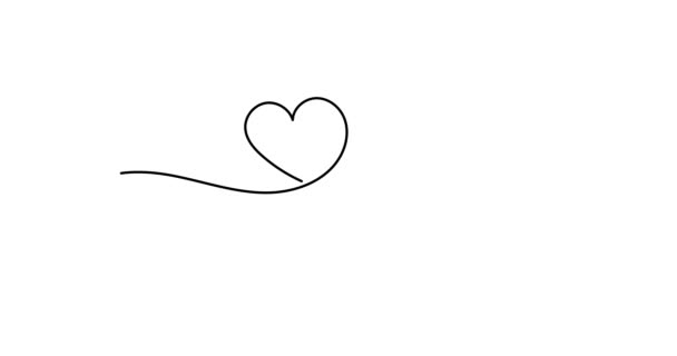 Animated Illustration Continuous One Line Script Cursive Text You Hand — Stok video