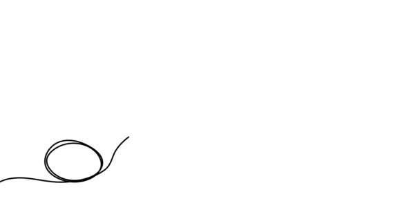 Анимационная Иллюстрация Пасхе Непрерывная Однострочная Охота Яйцами Ручной Минималистский Стиль — стоковое видео