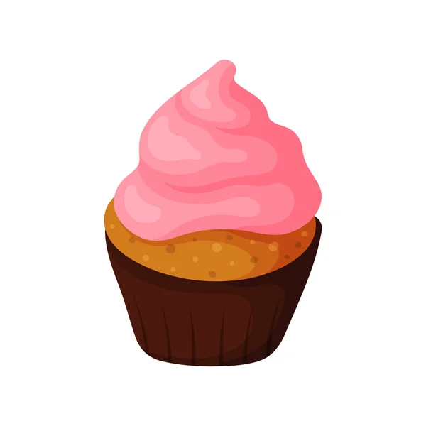 Pretty Flat Cupcake Design Sketch Element Menu Cafe Bistro Restaurant — Stockvector