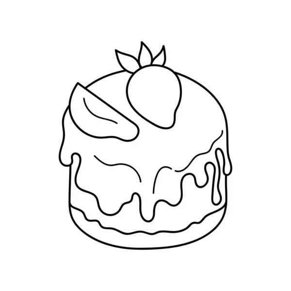 Muito Doodle Cake Elemento Esboço Design Para Café Menu Bistrô — Vetor de Stock