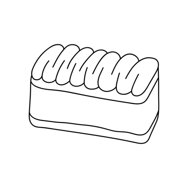Muito Doodle Cake Elemento Esboço Design Para Café Menu Bistrô — Vetor de Stock