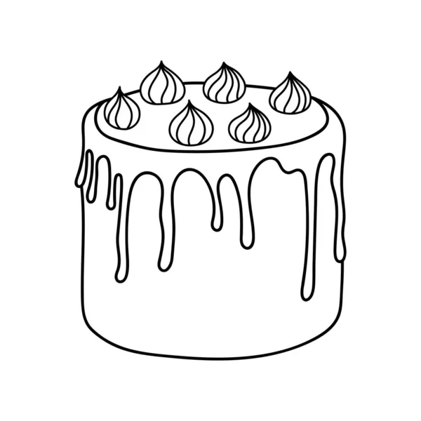 Hübscher Doodle Kuchen Gestaltungselement Für Menü Café Bistro Restaurant Kaffeehaus — Stockvektor