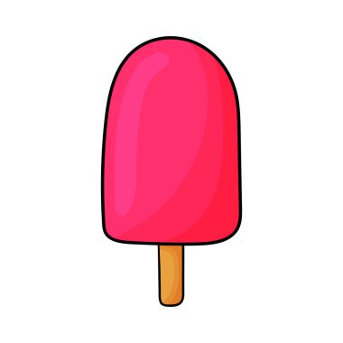 Dondurma karalaması. Menü kafe, bistro, gelateria, restoran, etiket ve ambalaj için tasarım elemanı. Vektör izole edilmiş renkli resimleme.