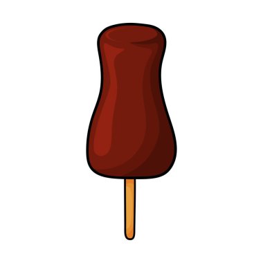 Dondurma karalaması. Menü kafe, bistro, gelateria, restoran, etiket ve ambalaj için tasarım elemanı. Vektör izole edilmiş renkli resimleme.