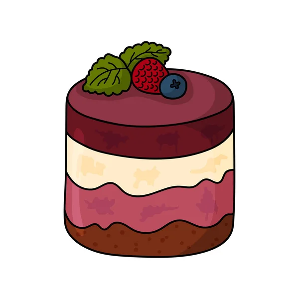 Hübscher Doodle Kuchen Gestaltungselement Für Menü Café Bistro Restaurant Kaffeehaus — Stockvektor