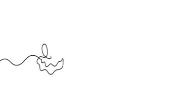 Animated illustration for Halloween. Continuous One Line. Hand-drawn minimalist style. 4K video.