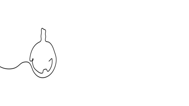 Animated Illustration Halloween Continuous One Line Hand Drawn Minimalist Style — Stockvideo