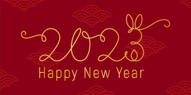 Yeni yıl 2023 davetiye lüks tasarım şeması. Tebrik kartı, el ilanları, poster için renk arkaplanı üzerine vektör illüstrasyonu. 