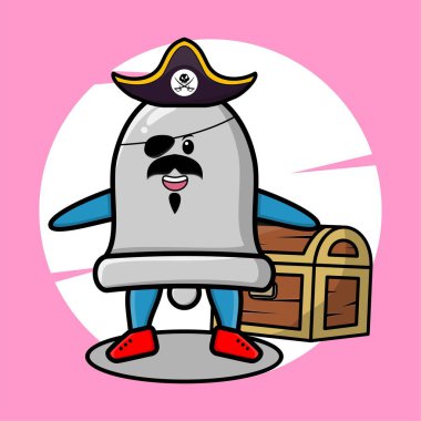 Tişört, çıkartma ve logo elementleri için şirin bir tasarımı olan muhteşem akıllı sihirbaz çan karikatür çizimi.