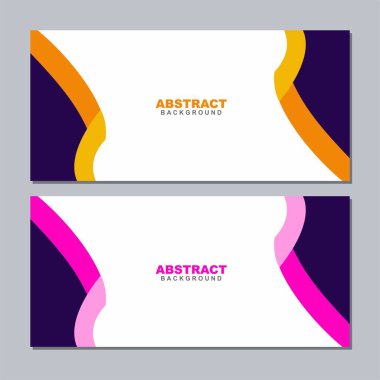 Beyaz, yeşil, menekşe, turuncu, gri, sarı, kırmızı, kahverengi ve pembe renkte soyut arkaplan çizimi vektörü. Pankart, sosyal medya şablonu, poster ve el ilanı şablonu için kullanılabilir, vs.