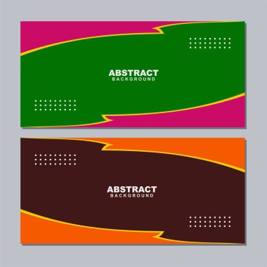 Beyaz, yeşil, menekşe, turuncu, gri, sarı, kırmızı, kahverengi ve pembe renkte soyut arkaplan çizimi vektörü. Pankart, sosyal medya şablonu, poster ve el ilanı şablonu için kullanılabilir, vs.
