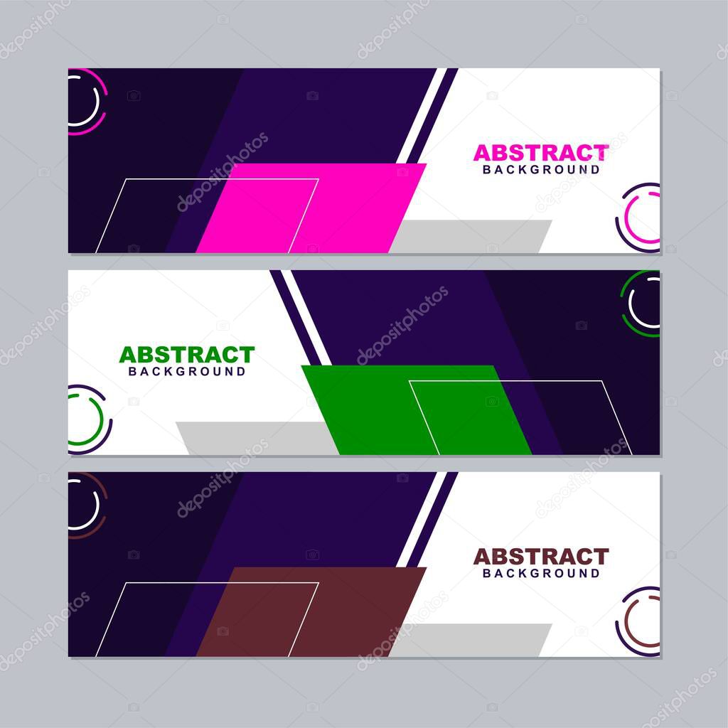 set vector of abstract background in grey, blue, white, yellow, pink, brown, black, orange, green,and violet color. Good to use for banner, social media template, poster and flyer template, etc.