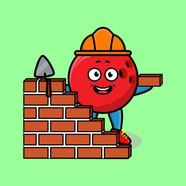 3 boyutlu modern stil tasarımında mason karakter rolünde şirin bir çizgi film topu.