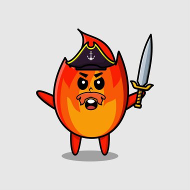 kawaii çizgi film karakterini farklı yüz çizimleri ile ateşler.