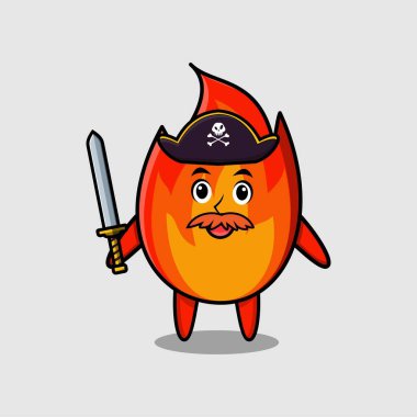 kawaii çizgi film karakterini farklı yüz çizimleri ile ateşler.