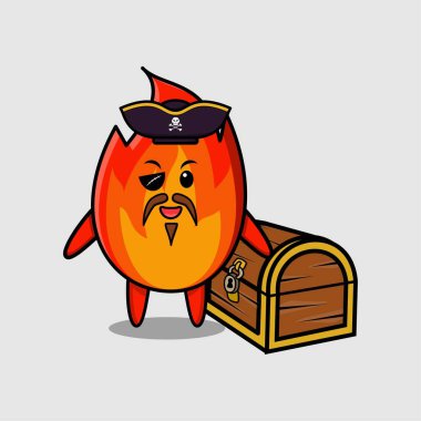 kawaii çizgi film karakterini farklı yüz çizimleri ile ateşler.