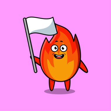 kawaii çizgi film karakterini farklı yüz çizimleri ile ateşler.