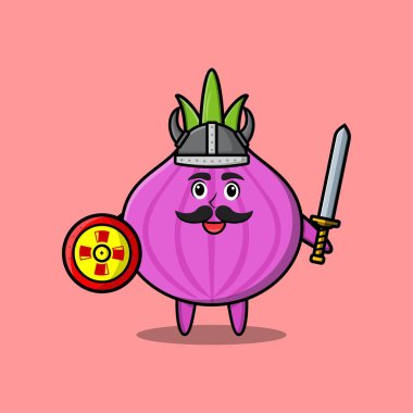 Şirin kawaii soğan çizgi film karakteri farklı çizgi film yüz vektör çizimleri ile