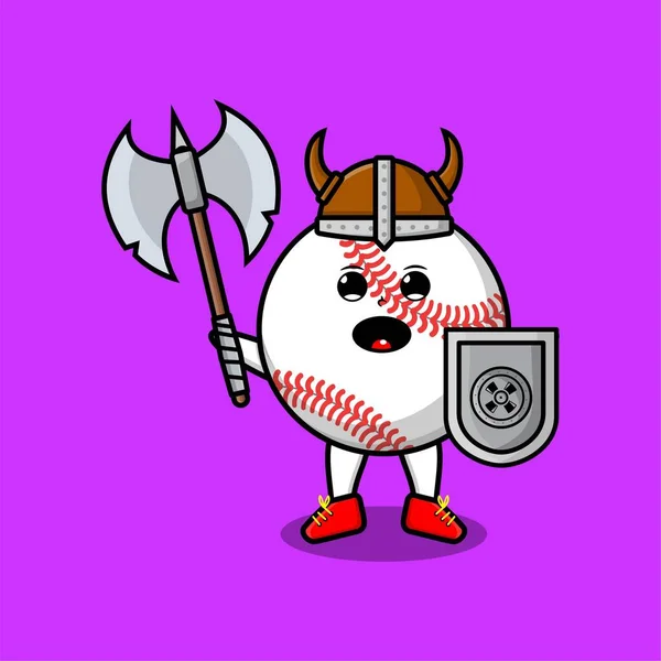 Definir Personagem Desenho Animado Bola Beisebol Kawaii Com Diferentes Expressões —  Vetores de Stock